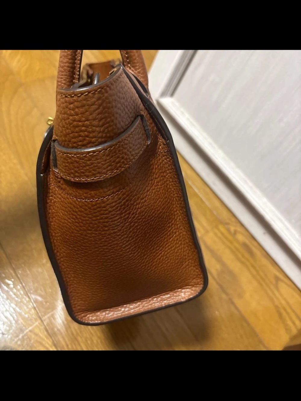 Mulberry Chestnut Brown Pebbled Leather Top-Handle Satchel - Picture 4 of 11
